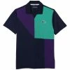 Lacoste Men's Sport Colour Block Pique Polo - Navy Blue/Purple